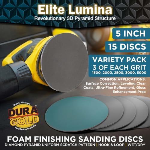 Dura-Gold Elite Lumina 3” 2500 Grit Foam Finishing Sanding Discs, Box of 15