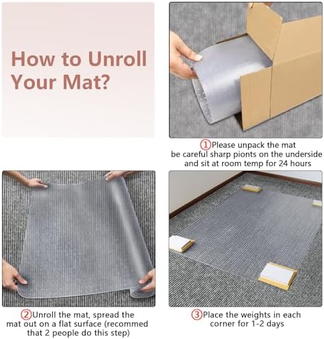 AiBOB Office Chair Mat for Carpet, 36" x 48" Clear Design for Gaming