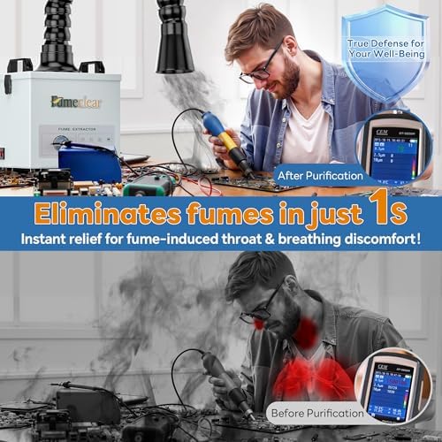 FumeClear FC-100A Fume Extractor Low-Noise & High Iodine 3-Stage Filtration