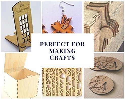 3MM 1/8" x 12" x 12" Baltic Birch Plywood – B/BB Grade (6pk) Perfect for Arts and Crafts, School Projects and DIY Projects, Drawing, Painting, Wood Engraving, Wood Burning and Laser Projects