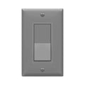 ENERLITES Decorator Switch with Wall Plate, Paddle Light Switch, 3-Way or Single Pole, 3 Wire, Grounding Screw, Residential Grade, 15A 120V, UL listed, 93150-GYWP, Gray with Wall Plate