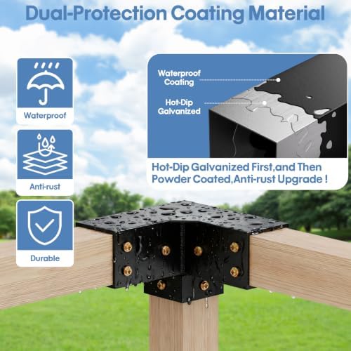 Heavy Duty Pergola Brackets Kit for 4"x 4" (Actual 3.5" X 3.5") Lumber