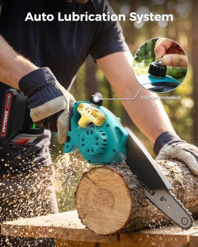 8 inch Electric Mini Chainsaw for Wood Cutting, 1000W Brushless Motor