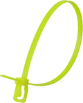 RETYZ 12-Inch Fluorescent Yellow Reusable Releasable Cable Ties – 100 Pack, 50 lb Strength, Patented Quick-Release, Tool-Free Design for Home, Office, and Light Industrial Use