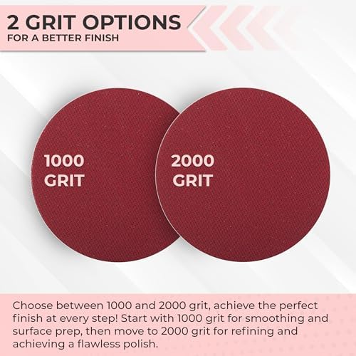 Sunmight Sunfoam Grip No Hole 3 Inch Sanding Discs - 2000 Grit Wet Dry Sandpaper for Car Paint, Headlight, Metal, Wood - Hook & Loop for Orbital & DA Sanders - Polishing & Finishing Abrasive (20 Pcs)