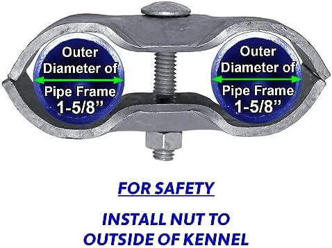 1-5/8" Galvanized Chain Link Fence Panel Clamps with Bolts & Nuts - Saddle Clamps for Dog Kennels & Temporary Fencing (8 Pack)