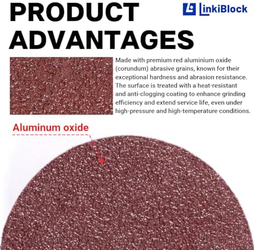 150Pcs 2 inch R-Type Quick Change Aluminum Oxide Surface Conditioning Sanding Discs Set 120 Grit with Adapter & Backing Pad