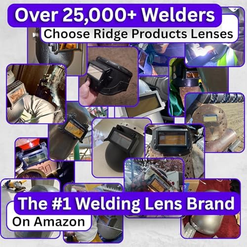 Ridge Products | Gold Shade 12 Auto Darkening Welding Lens | Cool Blue Welding Lens 2x4 1/4 | Shade 12 Welding Lens Auto Darkening | Perfect for a Sugar Scoop Welding Hood or Pancake Welding Hood