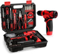 KingTool 156-Piece Red Tool Kit, 8V Cordless Drill for Home Repairs & DIY