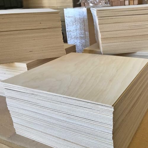 3mm 1/8" x 12" x 15" B/BB Baltic Birch Plywood Squares (96pcs) - Perfect for Arts & Crafts, School & DIY Projects, Drawing, Painting, Wood Engraving, Burning & Laser Projects - Cherokee Wood Products