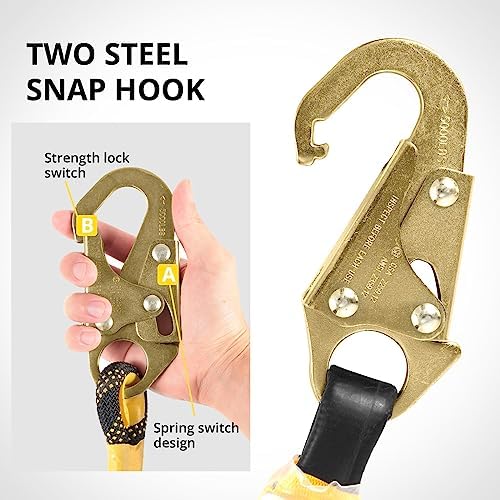 TRSMIMA Rope Harness Safety Lanyard：150ft Roofing Rope Fall Protection