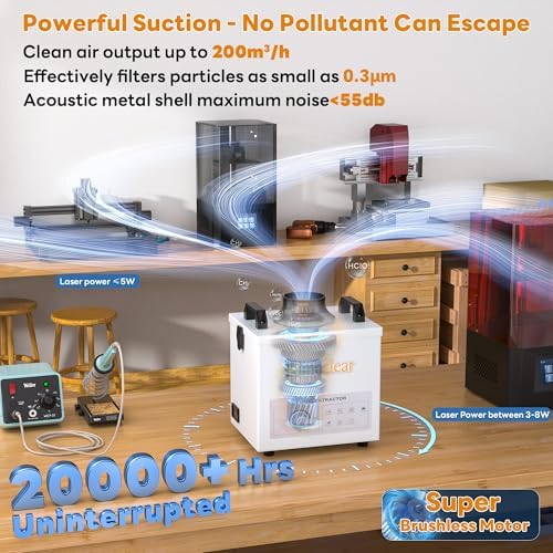 FumeClear FC-100A Fume Extractor Low-Noise & High Iodine 3-Stage Filtration