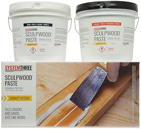System Three SculpWood Paste Epoxy Wood Filler, 2 Gallon, Brown