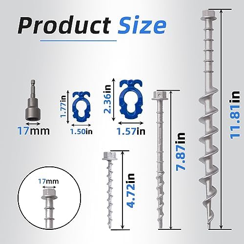 Homeon Wheels Aluminum Ground Anchors, 18-Pack Heavy-Duty Screw Stakes