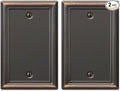 Amerelle 149BDB Chelsea Wallplate, 1 Blank, Aged Bronze (Pack of 2)