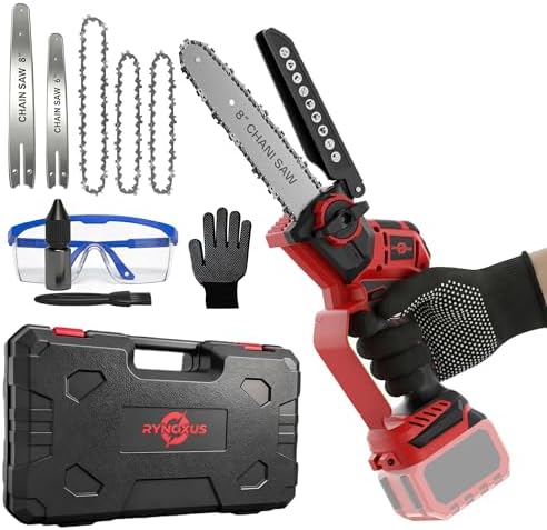 Mini Chainsaw for Milwaukee M18 Battery, 8-Inch and 6-Inch 2-IN-1 Cordless Electric Chain saw with 800W Brushless Motor and Auto-Oiler, Garden Tool for Woodworkers, Campers(Tools only)