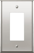 ENERLITES Decorator Switch or Receptacle Metal Wall Plate, Stainless Steel Outlet Cover, Corrosion Resistant, Mid-Size 1-Gang 4.88" x 3.11", Stainless Steel 201, 7731M-PC, Polished Chrome