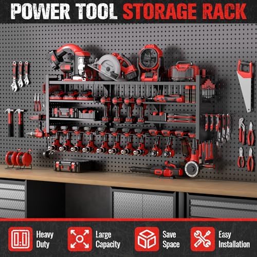 49.8" Power Tool Organizer Wall Mount,Holds 18 Cordless Drills