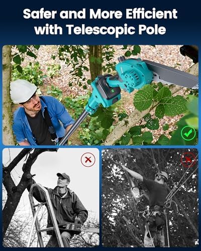 Electric Pole Saws for Tree Trimming, Brushless Mini Chainsaw