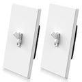 ELEGRP Digital Dimmer Switch for LED/CFL, Toggle Dimmer Switch with Decorative Frameless Design Wallplate, Single Pole/3-Way, UL Listed, 2 Pack, White