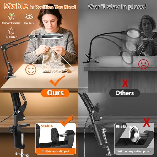 Magnifying Glass with Light and Stand, 30X 10X Soldering Magnifier