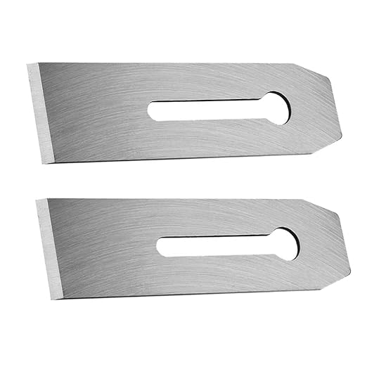 2 Pack Bench Hand Plane 2-Inch Blade Replacement Woodwork Planer Cutter 51MM Wide Iron Blades Steel Carpentry Edge Trimming Saw for No.4 No.5 Woodworking Tool