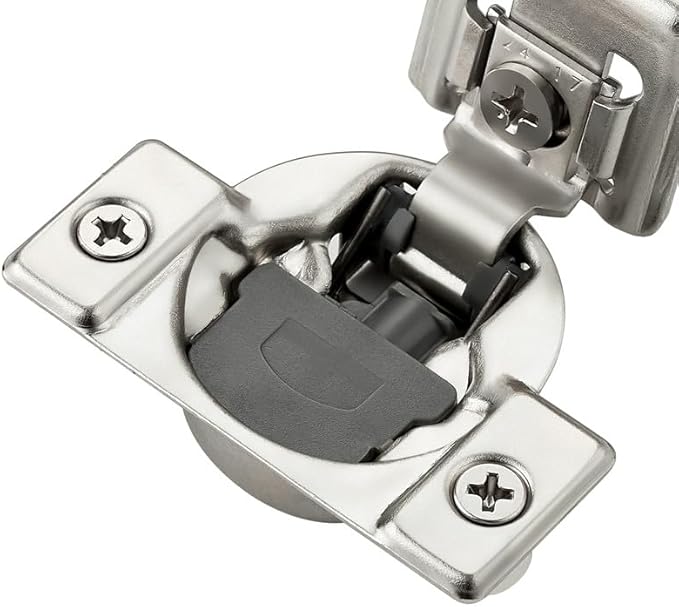 2 Pack 1 Pair 1-3/8 inch Overlay Soft Close Hinges for Kitchen Cabinet Hinges Satin Nickel Hidden Hinges Stainless Steel Concealed Hinge self Closing