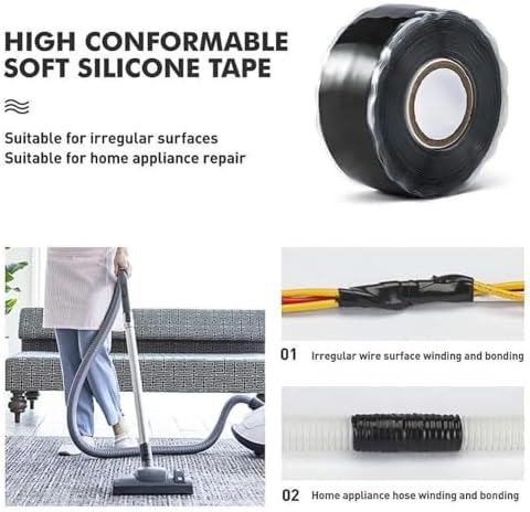 10 Roll 1 Inch X 10 FT Self-Fusing Silicone, Thickness 0.5mm Hose Repair Tape, Heavy Duty and Leak Proof Rubber Hose Tape, Pipe for Water(Green)