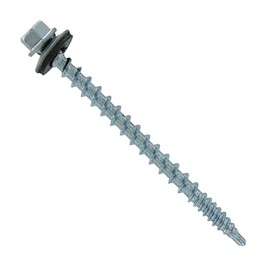 Fasteners Plus ST Fastening #10 x 2-1/2" Kwikseal Woodbinder Metal Roofing Screws Metal-to-Wood Galvanized (Pack of 250)