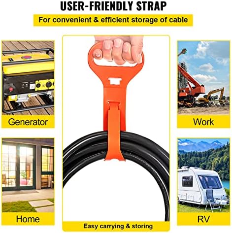 VEVOR Welding Extension Cord 40A 25ft, NEMA 6-50P to 6-50R Welding Cable, 8 AWG STW Heavy Duty Welder Power Cord for MIG TIG Plasma Lincoln Miller, ETL Listed