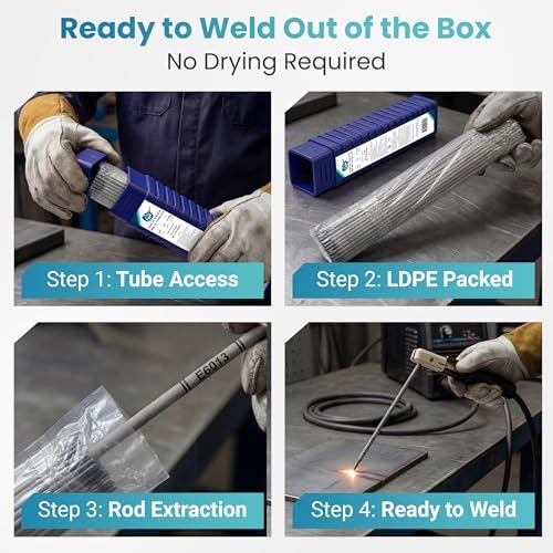 E6013 Welding Rods 1/8”, 25 lb — Premium Carbon Steel Stick Welding Electrodes, Smooth Arc, Easy Slag Removal, All‑Position, Beginner‑Friendly, Sheet Metal & Mild Steel, AC/DC & 110V Compatible