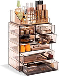 Sorbus Makeup Organizer, 7-Drawer Acrylic 2-Piece Set (Bronze Glow)