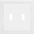 Henne Bery Sunken Pearls Heavy Duty Decorative Wall Plate Switch Plate Outlet Cover (Double Toggle, White)
