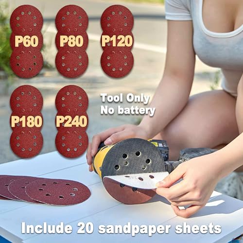 Cordless Random Orbital Sander for DEWALT 20v Battery(No Battery)