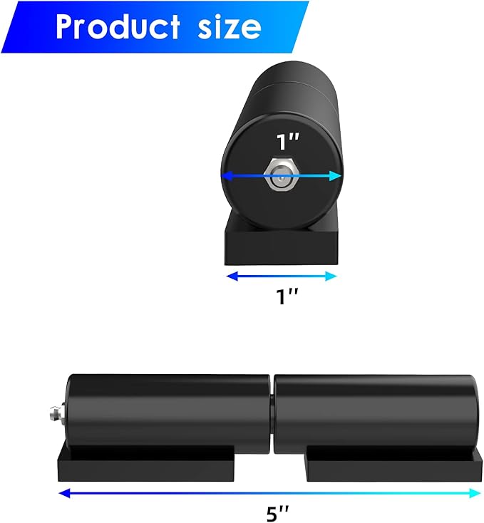 Heavy Duty Gate Hinges 5 Inches- 2 Pack Weld On Install Black Iron Barrel Hinge 450lbs Capacity for Swing Door Trailer Ramp Metal Driveway Gate Drive Gate