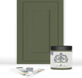 ALL-IN-ONE Paint by Heirloom Traditions, Crete (Olive Green), 8oz Sample - Durable cabinet and furniture paint. Built in primer and top coat, no sanding needed. Includes our 30 featured color card.