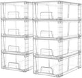 Vtopmart 8 Pack Stackable Clear Drawer with Dividers