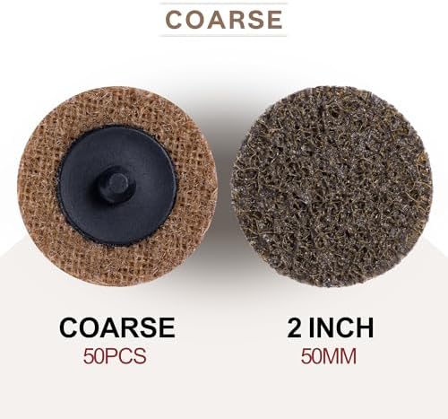 50 PCS Sanding Discs 2 Inch Coarse Quick Change Disc with 1/4" Shank Holder Snap-On Grinding Disc for Die Grinder Surface Conditioning Discs for Burr Finish Rust Paint Removal