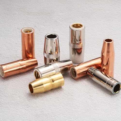 HARFINGTON 2pcs Mig Welding Gun Nozzle 1/2" Orifice KP2742-1-50R Gas Welding Gun Nozzle Copper Nickel Plating Welding Gun Accessory for 250L PRO Curve 200 MIG Gun 200A/300A/400A Parts