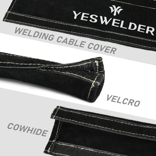 YESWELDER TIG Welding Torch Cable Cover Flame Resistant Leather Black Cover 7.6 Meters(25 Feet Length) (Pack of 2)
