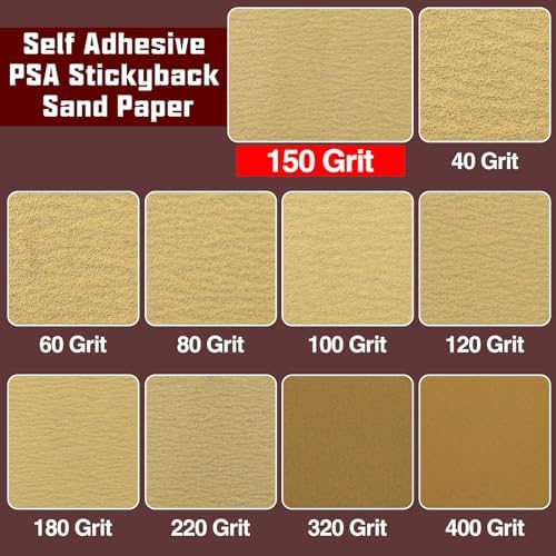 SPEEDWOX 150 Grit Sandpaper Roll Self Adhesive PSA Stickyback Sand Paper 2-3/4" Wide 10 Yard Long Sandpaper Sheets for Automotive & Woodworking Air File Long Board Sanders Metal Plastic Sanding Blocks