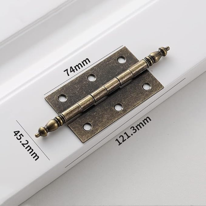 4 PCS Folding Butt Hinges Antique Bronze Hinge Vintage Hardware with Screws for Doors Windows Cabinet Cupboard Wardrobe Wooden Boxes Jewelry Case Chest Big Size (Length:4-3/4" Width:1-3/4")