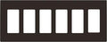 ENERLITES Screwless Decorator Wall Plate Child Safe Outlet Covers, Size 6-Gang 4.68" H x 12.00” L, Unbreakable Polycarbonate Thermoplastic, SI8836-BR, Glossy, Brown