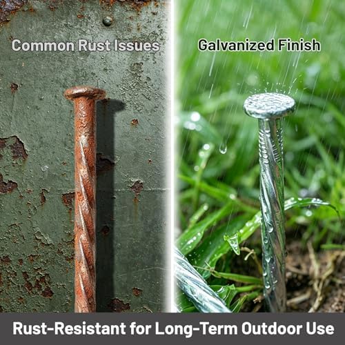 10 Inch Galvanized Landscape Spikes, Spiral Ground Stakes，32 Pack