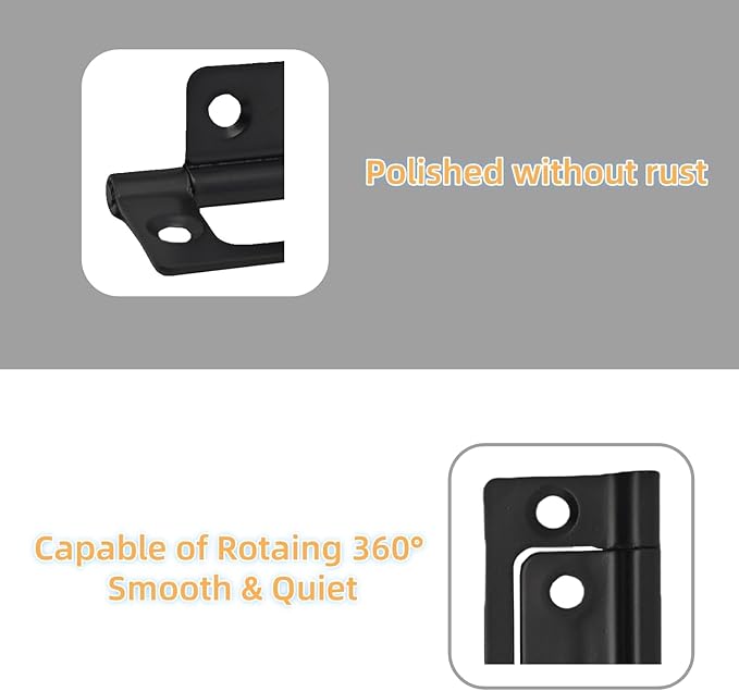 6 Pack Non-Mortise Door Hinges with Screws, 2 x 0.9 Inches Bifold Butt Cabinet Hinges for Furniture, Windows, Cupboards (Gold)