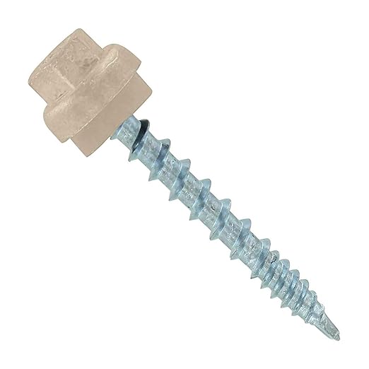 Fasteners Plus ST Fastening ZXL Woodbinder Metal-to-Wood #10 x 1-1/2" Light Stone Screws with EPDM Rubber Washer, 250-Count - Designed for Metal Roofing and Siding Panels