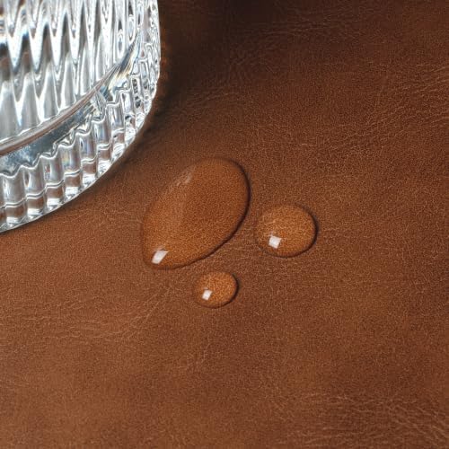 Nekmit Leather Desk Blotter Pad 34 x 17 Inches, Flat, Non-Slip, Waterproof, Brown