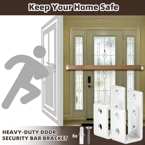2x4 Door Barricade Brackets, 3mm Door Reinforcement Security Brackets(2PCS)