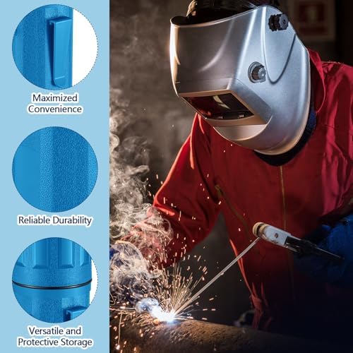 Zonon 8 Pcs Welding Rod Holder Stick Welding Electrode Rod Storage Tube 14 Inch Rod Storage Container Airproof Welding Rod Holder Waterproof Storage Canister for Welding Rod (Blue)