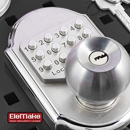 Keyless Entry Door Lock - Door Locks with Keypads, Deadbolt Lock Keypad Door Knob, Stainless Steel (Pass Code or Key) 100% Mechanical, No Electronic Gray